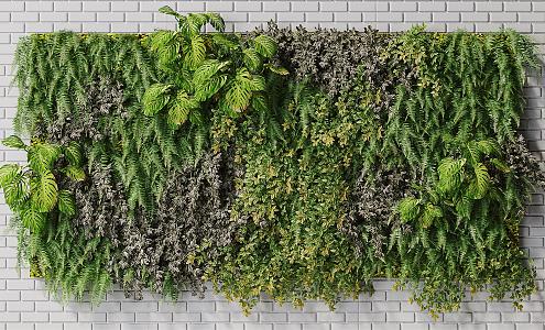 modern plant wall green plant wall 3d model