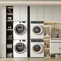 Modern Bathroom Vanity Rack With Wooden Cabinet And Metal Storage Shelves