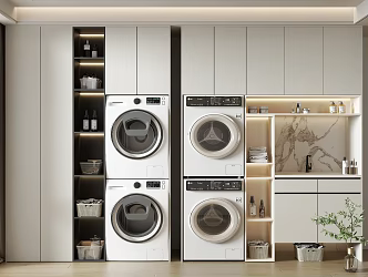 Modern Washing Machine Cabinet Balcony Washing Machine Cabinet 3d model