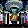 Modern Futuristic KTV Interior Design With Neon Lights And LED Screen