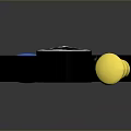 Modern Black i-dog Electronic Device with Circular Logo Blue and Yellow Accents
