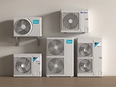 Gree Air Conditioner Fan Units With Wall Mounted And Various Models 3d model