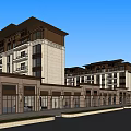 New Chinese Style Multi Story Residential Building With Ground Floor Shops And Modern Balconies