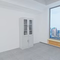 White Modern Bookcase With Glass Doors And Storage Shelves For Home Books Decor