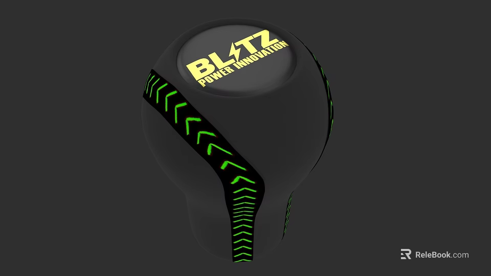 BLITZ Power Grip Handle with Green Chevron Patterns and Black Finish 3d model 