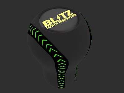 BLITZ Power Grip Handle with Green Chevron Patterns and Black Finish 3d model