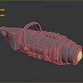 3D Rendered Blue Weapon With Metallic Texture And Mechanical Handle Structure
