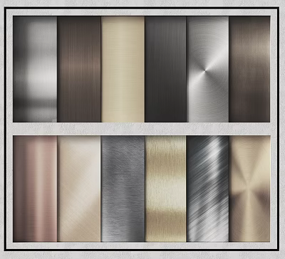 Construction Components Featuring Metal Sheets In Various Colors Brushed Textures And Metallic Tones 3d model
