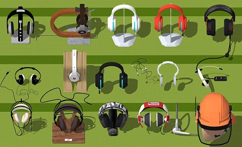 Modern Headset E-sports Headset Combination 3d model