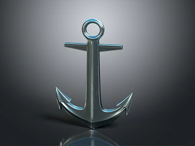 Water Transport Ships Utilize Sturdy Metal Anchor For Safe Mooring 3d model
