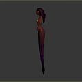 3D Mermaid Character Model With Purple Hair Purple Tail And Human Upper Body