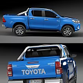 Blue Toyota Pickup Truck With Modern Design And Stylish Exterior Features