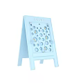 Light Blue Interactive Area Toy With Fresh Lettering Round Holes And Small Objects 3d model
