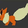 3D Rendered Fire Type Creature With Red Body Yellow Tail And Pointed Ears