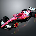 Red Formula 1 Racing Car Featuring Shell Logo Number 55 Black Tires And Red Rims
