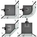 Modern Glass Shower Sauna Enclosure With Black Frame Shower Head And Base