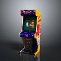 Classic Arcade Machine With Vibrant Colorful Design Retro Game Screen Coin Slot And Control Buttons