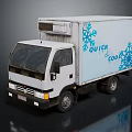White Refrigerated Truck With Quick Cool Logo And Blue Snowflakes Design