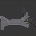 Gray Metal Mechanical Equipment Featuring Mechanical Arms Brackets And Support Frames