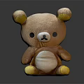 Cute Brown Stuffed Teddy Bear Doll With Yellow Ears White Belly And Soft Plush Material