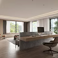 Modern Bedroom Interior Design With Wooden Flooring Large Window Soft Curtains And Bedside Tables