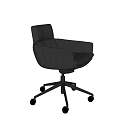 Modern Leather Office Chair With Swivel Wheels Ergonomic Design And Padded Seat Backrest