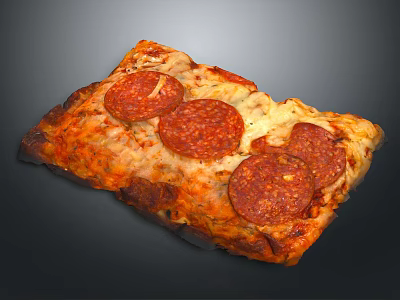 Freshly Baked Delicious Pepperoni Pizza With Melted Cheese And Crispy Crust 3d model