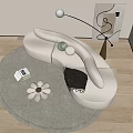 Modern Multiplayer Sofa Curved Sofa 3d model
