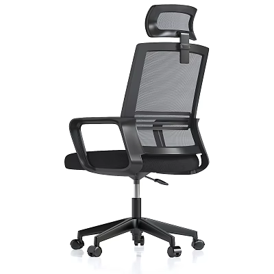 Ergonomic Office Chair With Mesh Back Headrest Adjustable Armrests And Swivel Base 3d model