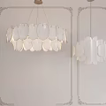 Two White Petal Shaped Chandeliers Hanging On Decorative Wall Background 3d model