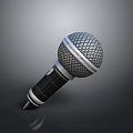 Handheld Microphone With Metal Mesh Grille And Silver Black Textured Surface For Daily Use