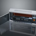 White Computer Case With Open Door And Internal Metal Components Structure 3d model