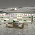 MAP DK Specialty Store Interior With Display Shelves Green Plants And Marble Floors