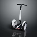 Modern Electric Hoverboard With Two Large Wheels Handlebar And Sleek Design 3d model