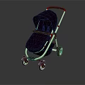 Stylish Purple Baby Stroller With Canopy White Frame And Black Wheels