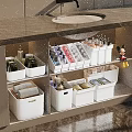 Organized Kitchen Utensils Storage With White Drawer Organizers Divided Compartments And Marble Countertop