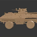 Sand Colored Armored Wheeled Military Vehicle With Turret And Heavy Armor