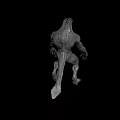 Game Movie Monster Character 3D Design with Wolf Like Head Muscular Body Clawed Hands