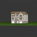 Single Family Detached Home With Brown Tiled Roof Stucco Walls Stone Base Two Car Garage