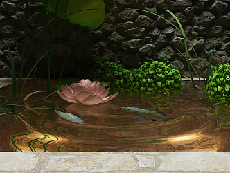 Modern Fish Pond 3d model