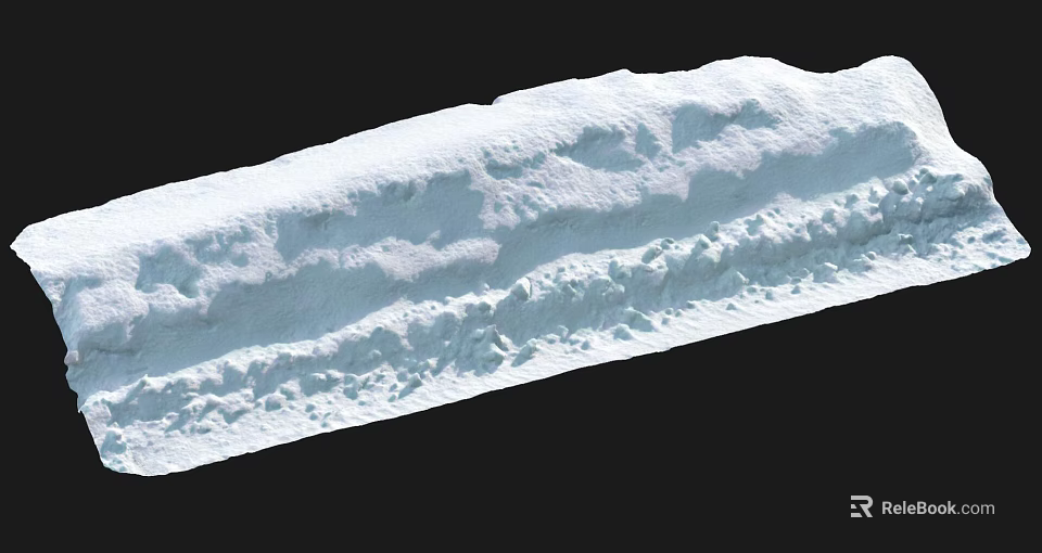 Snow Covered Garden Landscape With Natural Textured Snow Mounds And Undulating Surfaces 3d model 