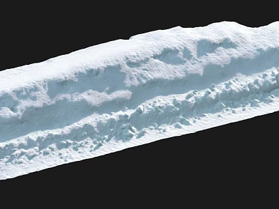 Snow Covered Garden Landscape With Natural Textured Snow Mounds And Undulating Surfaces 3d model