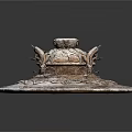 Silver Sculpture With Intricate Dragon Carving And Ornate Base Patterns