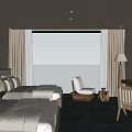 Comfortable Hotel Room With Twin Beds Large Window Natural View Desk Chair And TV