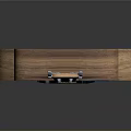 Natural Wooden Acoustic Guitar With Blue Decorative Pattern And Smooth Surface Finish