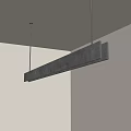 Modern Long Linear Pendant Light With Sleek Metal Frame Hanging In White Room