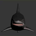 Detailed Blue Gray Shark With Red Mouth Accents 3D Rendered On Dark Gradient Background