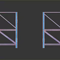 Colorful Metal Frame Structures With Interconnected Geometric Design And Reflective Surfaces 3d model