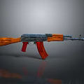 Classic Assault Rifle Weapon Featuring Wooden Stock Grip And Metal Components