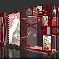 Coca Cola Red Commercial Equipment Exhibition Booth With Vending Machines And Posters